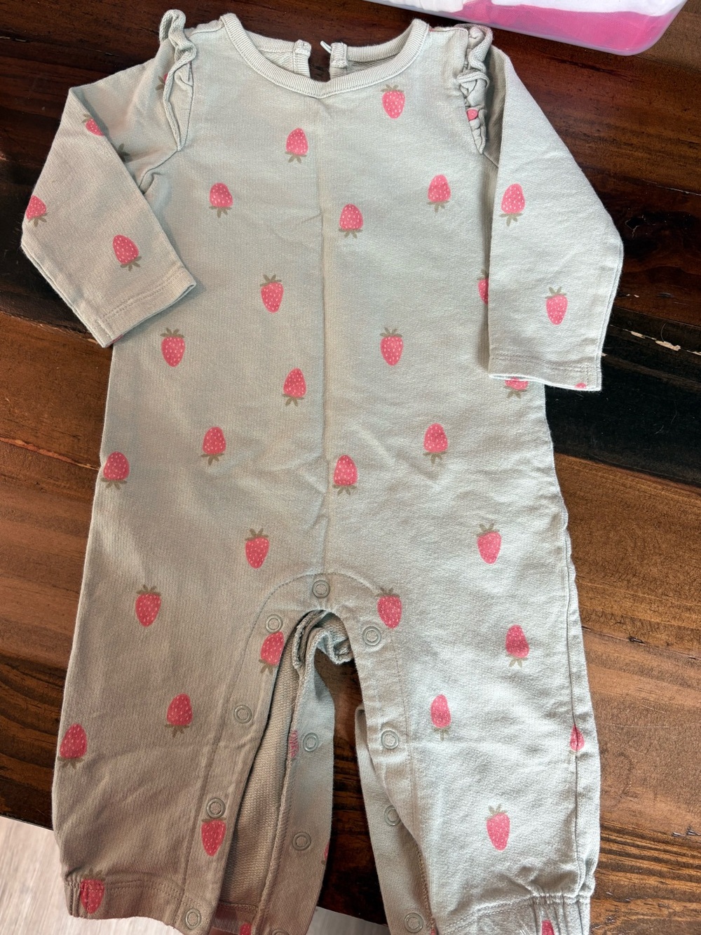 Carters strawberry long sleeve romper